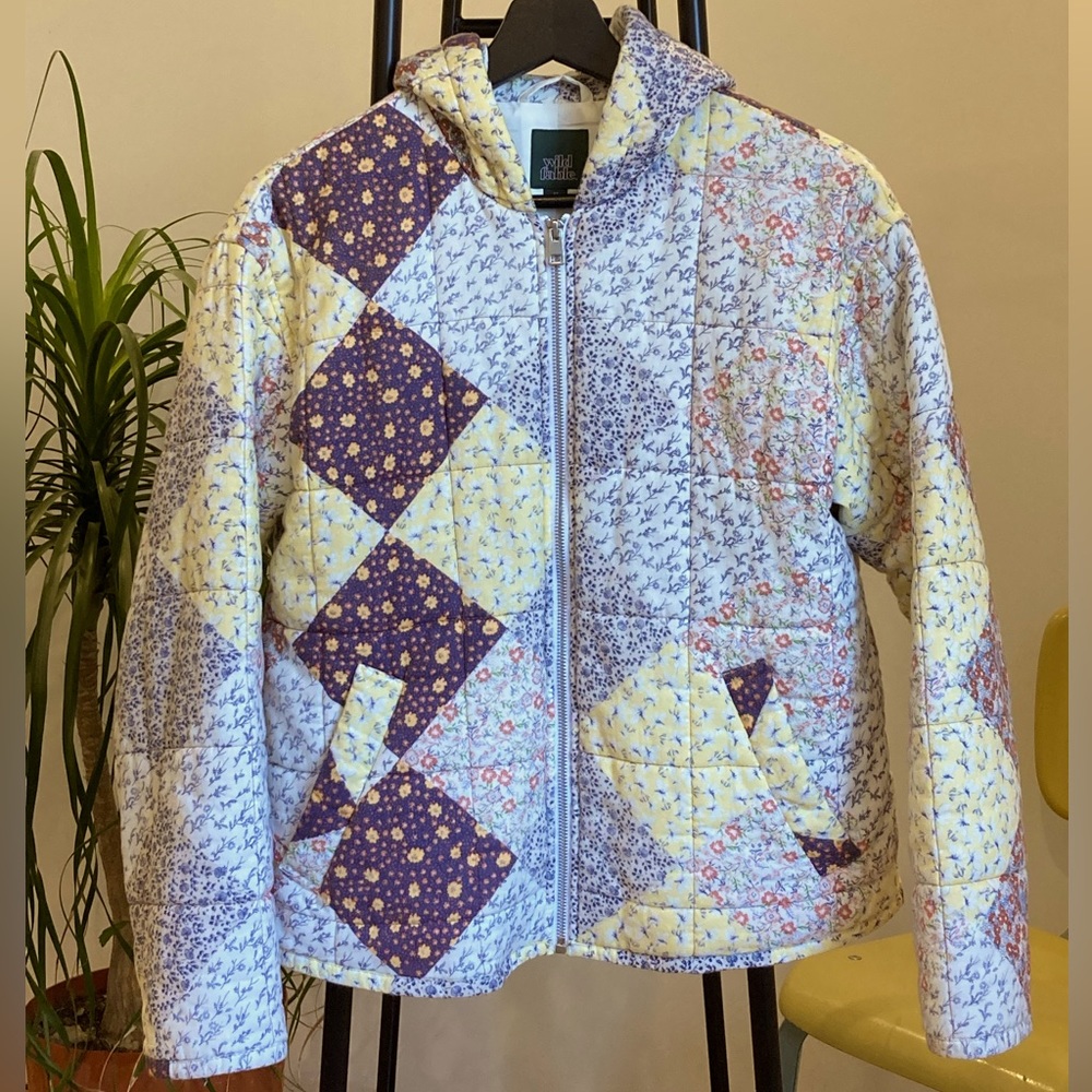 Wild Fable Quilted Multicolored Zip-Up Jacket Sz XS